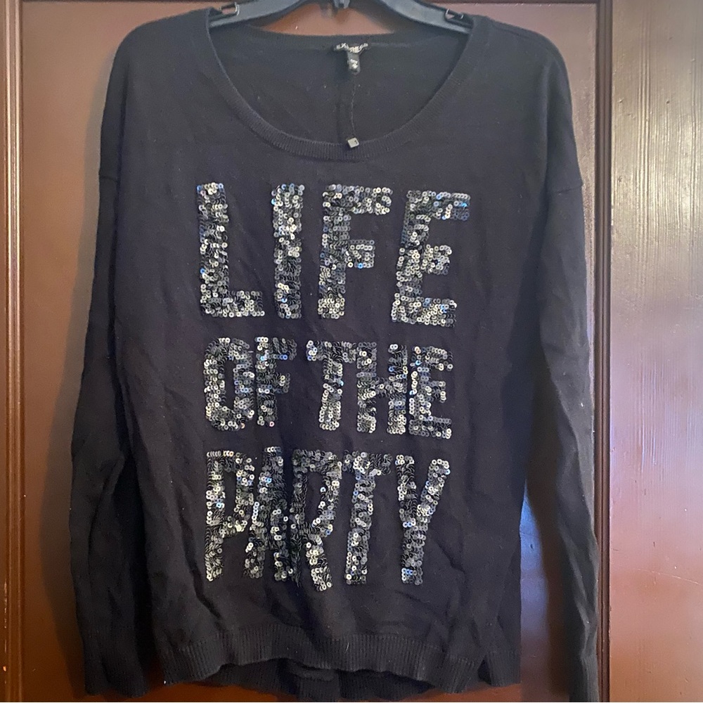Express sweater with sequin letters